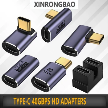USB C 4.0 Adaptéry Tvar U priamy Uhol Nabíjací Adaptér Typ C Žien na Typ-C Muž 40Gbps Rýchlo Údajov Adaptér Converter, 100W