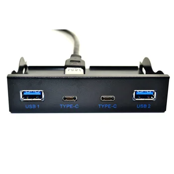 USB Rozbočovač USB, C Hub 3,5-Palcové Diskety Predný Panel 2 Port USB 3.0 + 2 Port USB 3.1 Typ C 20 Pin Konektor Pre Stolný Počítač,