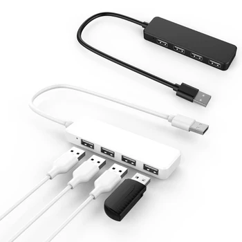 USB2.0 HUB Dokovacej Hub Slim-4-Port Vysokej Rýchlosti Notebooku Jeden Ťažné Štyri Predlžovací Kábel HUB Rozbočovač Plug And Play Pre PC