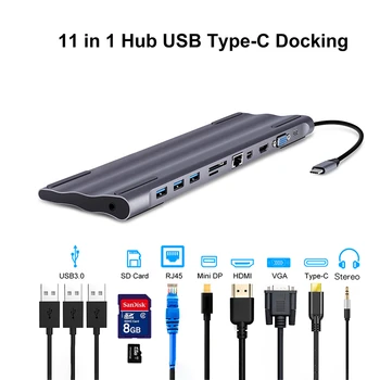 Usb C Hub 3 0 Splitter TYP C Do 4K HDMI 1000Mbps Rj45 Multipuerto Dock Stanica Dokovacia Usb Koncentrátor Notebook Príslušenstvo
