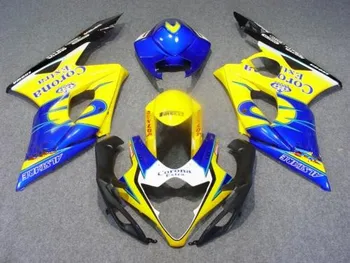 Vstrekovacie formy Kapotáže držiak pre GSXR1000 05 06 GSXR 1000 K5 2005 2006 Žltá modrá Motocykel Horské Set+darčeky SD63