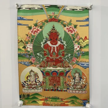 Vysoká presnosť Thangka výšivky Guanyin Bódhisattva, veľkosť 42x60cm