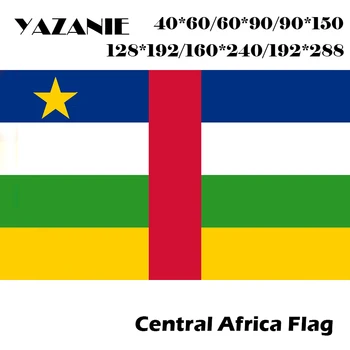 YAZANIE 60*90 cm/90*150 cm/120*180 cm/160 x 240 cm Strednej Afrike Príznak Č. 4 4*6 ft Festival Oslava Domova Obojstranný Vlastné Vlajky