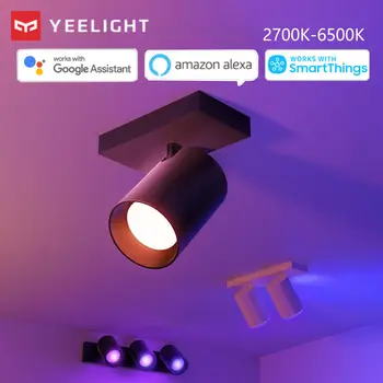 Yeelight Smart Stavať-na Reflektor Farba Stmievateľné 2700K-6500K 220V Nastaviteľný Uhol Wifi Lampa Skupiny Ovládanie pre Domovská stránka Google Alexa