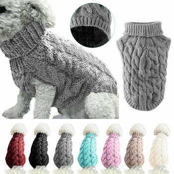 Zimné Oblečenie pre psy, Jumper Knitwear Pet Oblečenie Šteňa Mačka Vysoký Golier Sveter Coats Psa Svetre Šaty, Príslušenstvo TXTB1