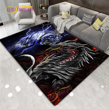 Zviera drak vzor oblasti koberec ukážka 3D vytlačené podlahové rohože mýtické dragon koberec pre spálne domov obývacia izba mäkký vankúš.