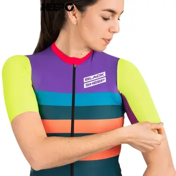Čierna Ovca Lete Krátky Rukáv Cyklistika dres Ženy 2023 Rýchle sušenie Road Race Cyklistické Oblečenie MTB Košele Maillot Ciclismo