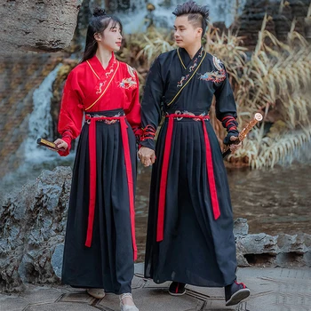 Čínske Šaty Hanfu Black Red hanfu Ženy Šaty Čína Štýl Ľudový Tanec Cosplay Kostýmy Kimono Tradičné Oblečenie Pre Mužov