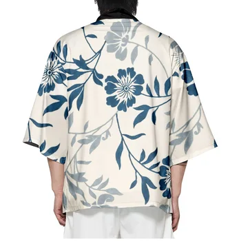 Ženy Japonský Yukata Ženy Muži Ázijské Oblečenie Cardigan Tričko Traditiona Kvety Tlače Kimono Pláži Haori
